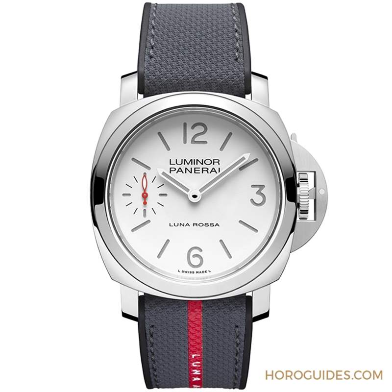 消光白表盤、紅色小秒針，純凈又搶眼｜Panerai Luminor Luna Rossa腕表PAM01342-復刻表