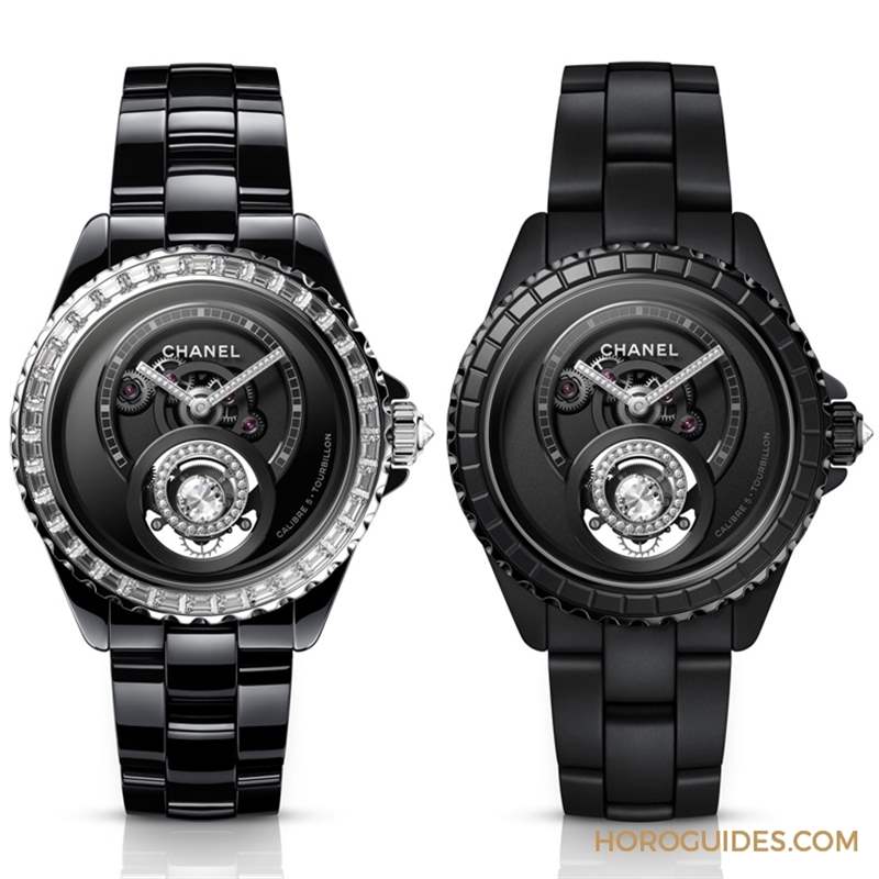 因為香奈兒CHANEL第五枚自制機芯Caliber 5，陀飛輪的運行開始發光｜J12鉆石陀飛輪腕表-復刻表