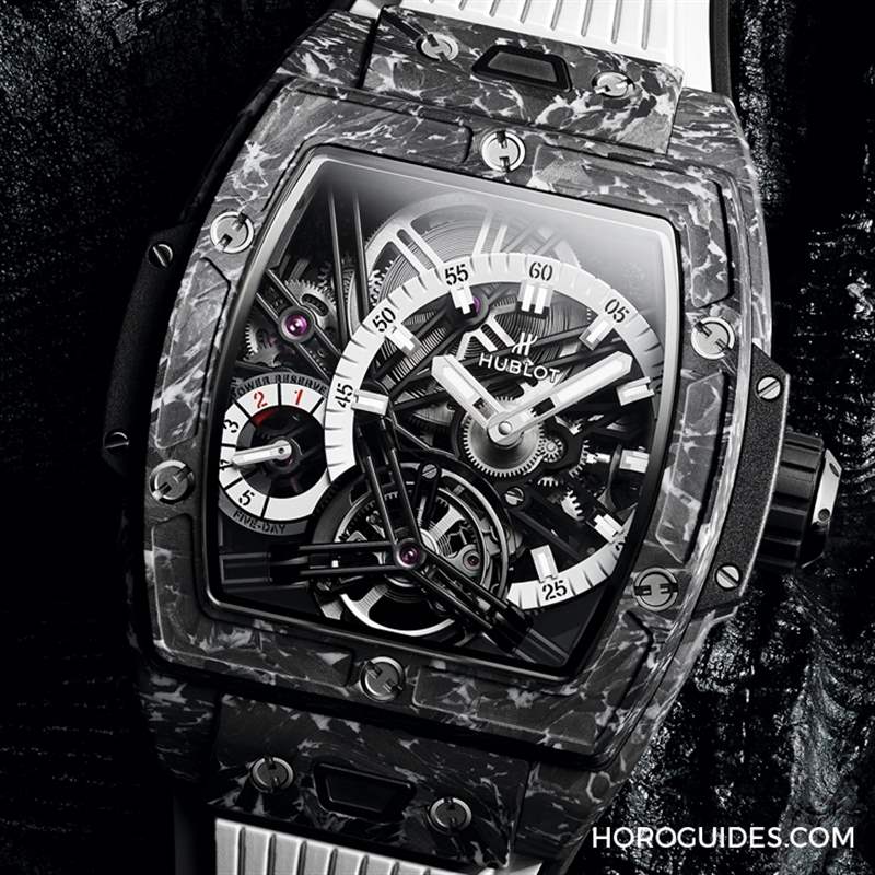 直搗靈魂的爆炸性美學(xué)｜Hublot Spirit Of Big Bang 陀飛輪5日鏈腕表-白色碳纖維款、藍(lán)寶石款-復(fù)刻表
