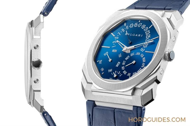史上最薄萬年歷！鉑金、藍面，優(yōu)雅面世｜BVLGARI Octo Finissimo 超薄萬年歷腕表-復(fù)刻表