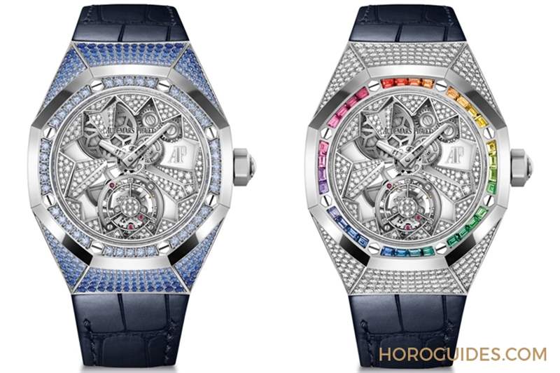 冰藍版VS.彩虹版，愛彼皇家橡樹概念系列飛行陀飛輪腕表新作寶石滿鑲閃耀登場-復刻表