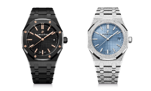 愛彼新作連發(fā)！皇家橡樹34mm自動上鏈腕表-黑陶瓷款＆淺藍面霜金款-復刻表