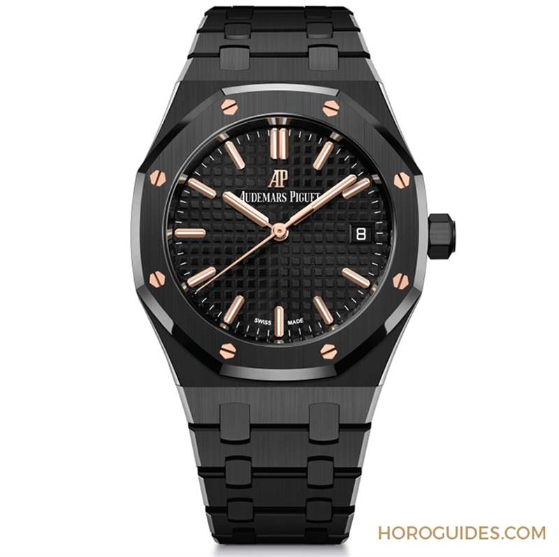 愛彼新作連發(fā)！皇家橡樹34mm自動上鏈腕表-黑陶瓷款＆淺藍面霜金款-復刻表