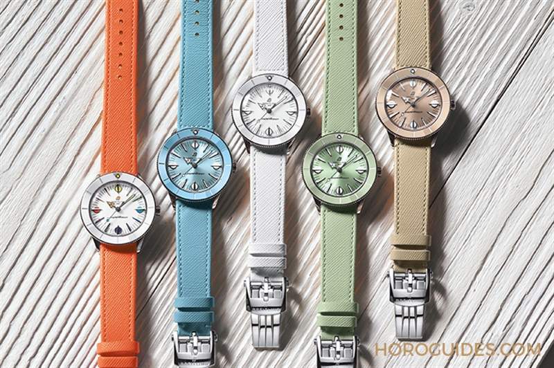 百年靈推出Superocean Heritage '57超級海洋文化腕表Pastel Paradise膠囊系列-復刻表