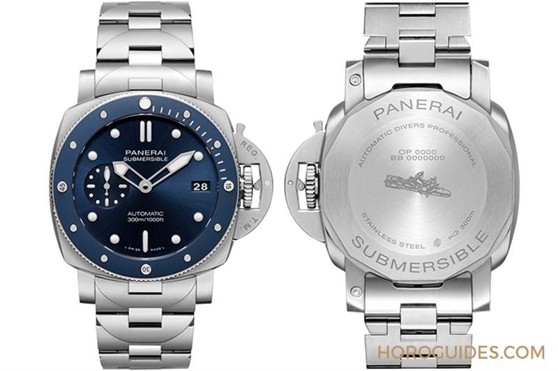 沛納海Submersible 42mm首次搭配精鋼鏈帶！Submersible Blu Notte藍(lán)面藍(lán)圈，型格亮相-復(fù)刻表
