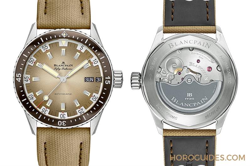 寶珀五十噚深潛器日期及星期腕表首見沙漠色面盤-復(fù)刻表