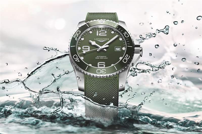 浪琴表 HydroConquest橄欖綠色表盤手表L3.785.4.06.6-復(fù)刻表
