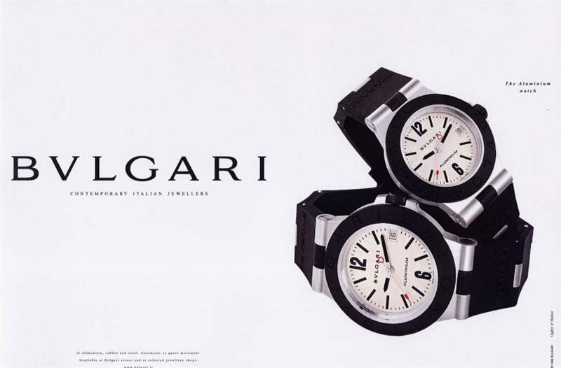 我沒有「天能」,但都將時間撥回到1998年,22年前,BVLGARI Aluminium推出,結合鋁和橡膠的黑 BVLGARI Aluminium由HK21,900起即可入手|戴表也最緊要黑白分別-復刻表