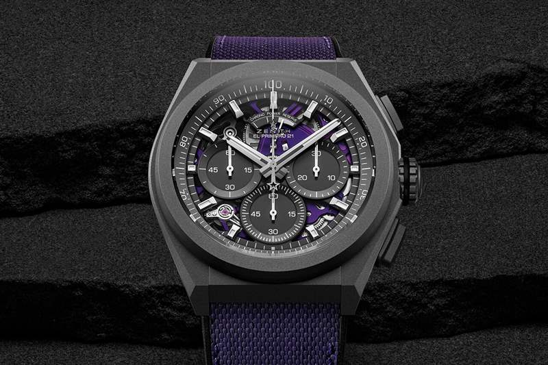 真力時鏤空Defy 21‘紫外線’鈦金屬黑色腕表-復刻表