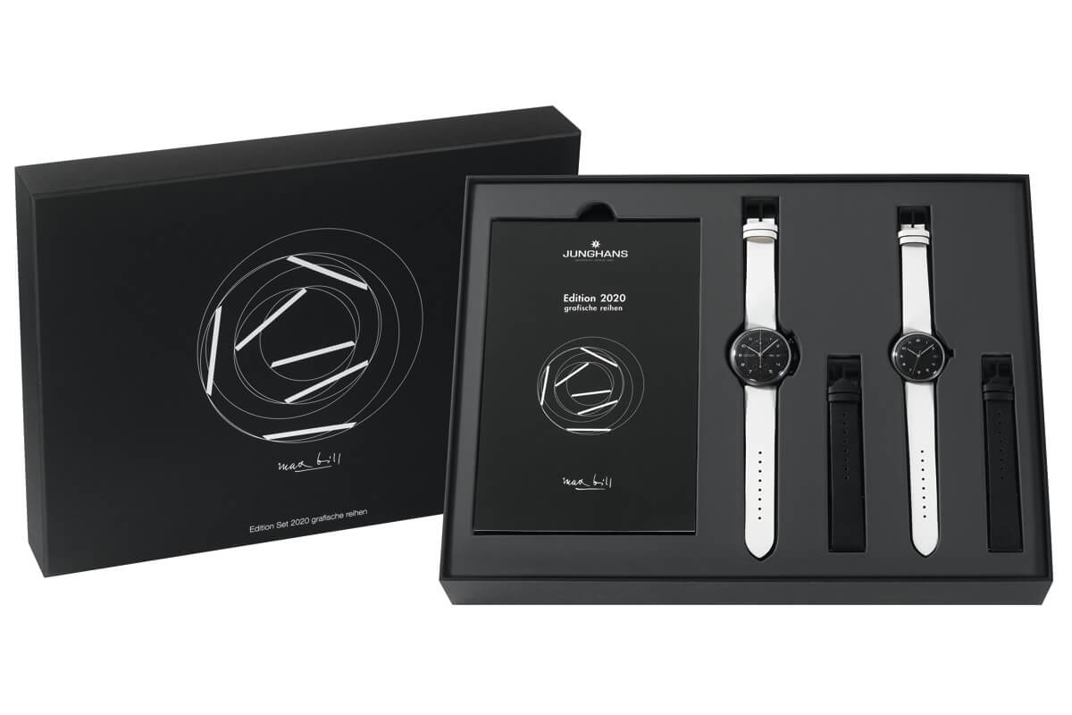 極簡主義德國黑色手表Junghans Max Bill2020年版套裝027/4018.02-復(fù)刻表