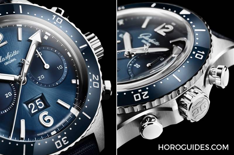 藍(lán)面、藍(lán)陶瓷圈打頭陣！ Glashütte Original SeaQ系列首次搭載計(jì)時(shí)功能-復(fù)刻表