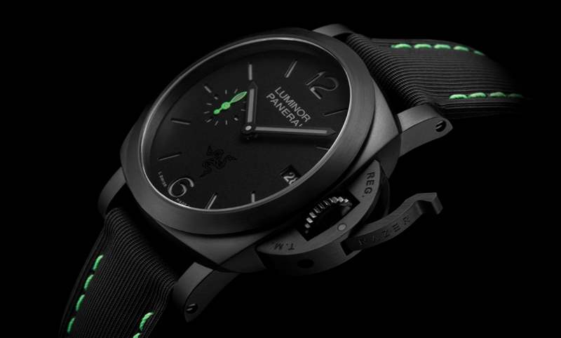 電競美學加身，雷蛇螢光綠在發光｜Panerai Luminor Quaranta Razer特別版-復刻表