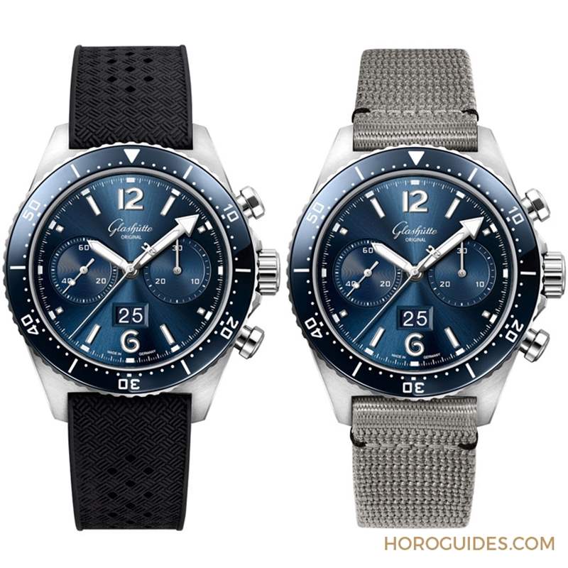 藍(lán)面、藍(lán)陶瓷圈打頭陣！ Glashütte Original SeaQ系列首次搭載計(jì)時(shí)功能-復(fù)刻表