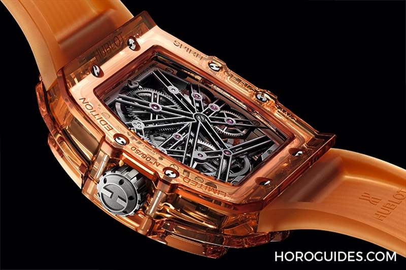 HUBLOT - 高透光冰橙色！ Hublot Spirit of Big Bang冰橙藍寶石陀飛輪五日鏈腕表