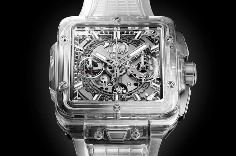 宇舶Square Bang計(jì)時(shí)表搭配藍(lán)寶石或陶瓷材質(zhì)突顯獨(dú)特方形美學(xué)-復(fù)刻表