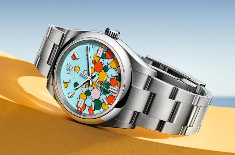 勞力士OP延續(xù)彩色漆面熱潮新推「慶典」風(fēng)格彩色氣泡面盤-復(fù)刻表