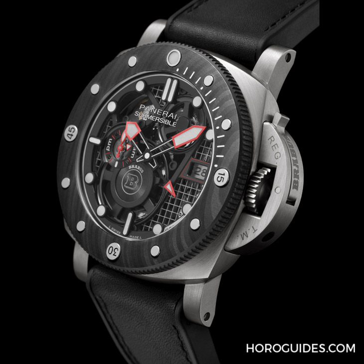 DMLS金屬鐳射燒結(jié)表殼加持！Panerai x Brabus聯(lián)名表第四代現(xiàn)身：Submersible S eTitanio PAM01403-復(fù)刻表