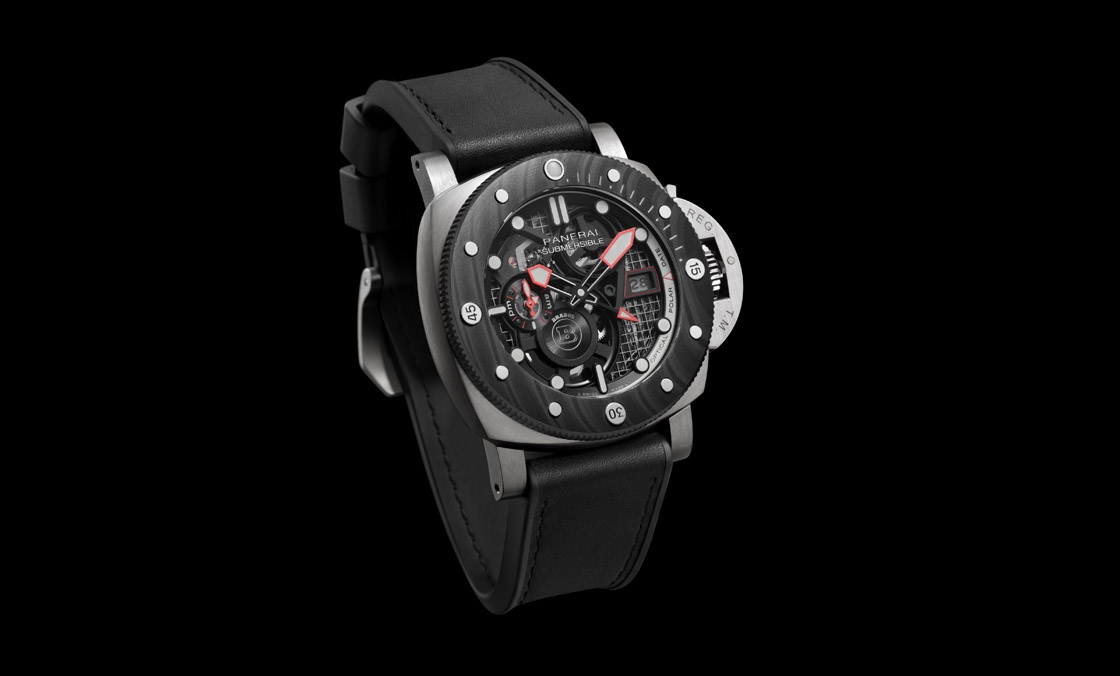 DMLS金屬鐳射燒結(jié)表殼加持！Panerai x Brabus聯(lián)名表第四代現(xiàn)身：Submersible S eTitanio PAM01403-復(fù)刻表