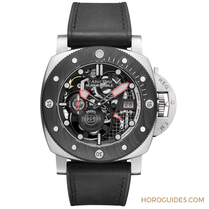 DMLS金屬鐳射燒結(jié)表殼加持！Panerai x Brabus聯(lián)名表第四代現(xiàn)身：Submersible S eTitanio PAM01403-復(fù)刻表