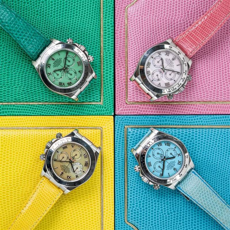 勞力士于2000年全新進(jìn)化的Daytona登場(chǎng)之際，一口氣推出四色的「海灘」特別版。 （Source：amsterdamvintagewatches）