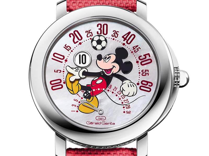 Gerald Genta推出Arena Bi-Retrograde Mickey Mouse數(shù)字跳時(shí)雙逆跳腕表：米老鼠踢足球-復(fù)刻表