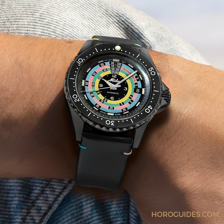 MIDO - OCEAN STAR - M026.807.33.051.00 - 漆黑中的復古「彩虹圈」！ MIDO再度推出Ocean Star Decompression Timer 1961復刻限量版