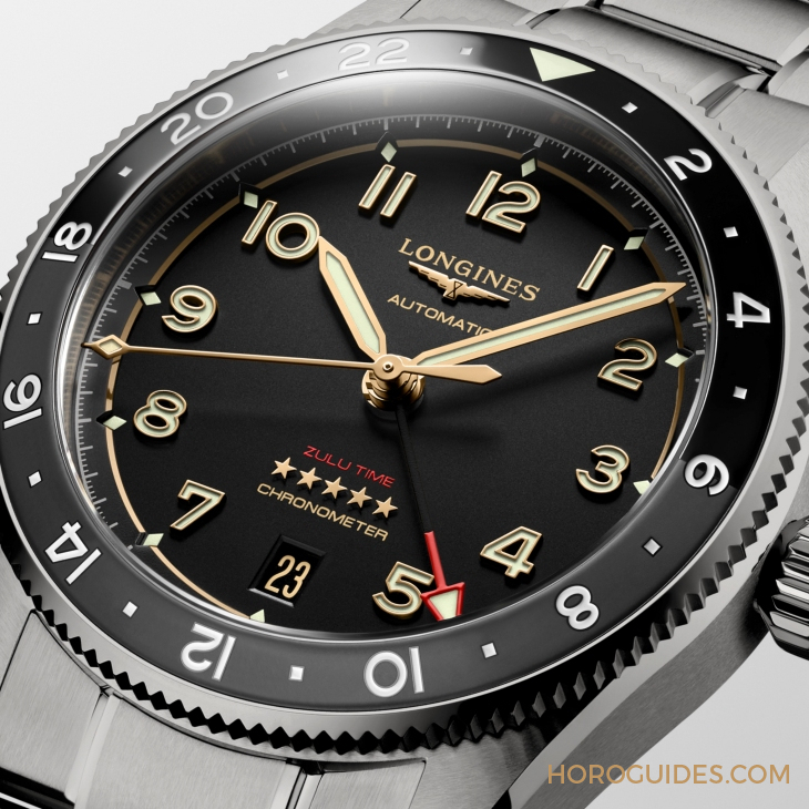 LONGINES - SPIRIT - L3.802.1.53.6 - LONGINES Spirit再掀熱潮！ Spirit Zulu Time鈦金屬腕表與計(jì)時(shí)秒表間金新色登場(chǎng)