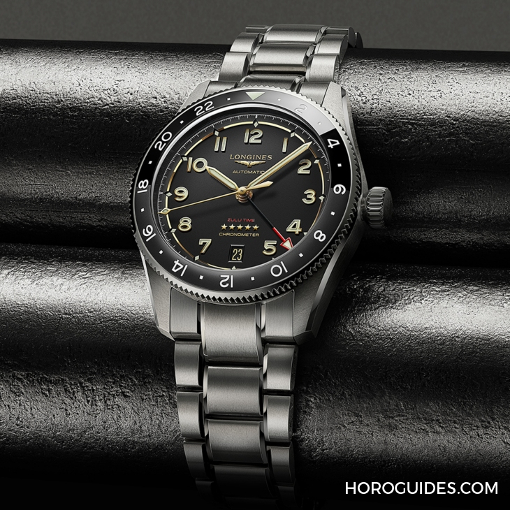 LONGINES - SPIRIT - L3.802.1.53.6 - LONGINES Spirit再掀熱潮！ Spirit Zulu Time鈦金屬腕表與計(jì)時(shí)秒表間金新色登場(chǎng)